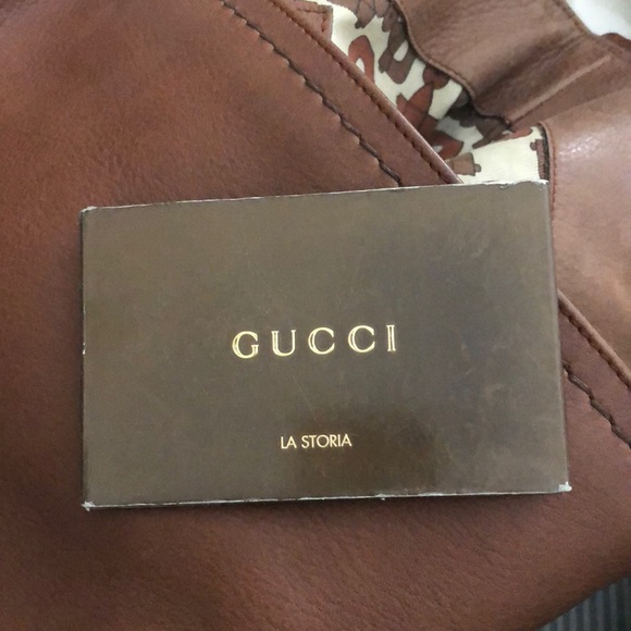 Gucci leather guccissima shoulder tote in tan - Picture 6 of 8